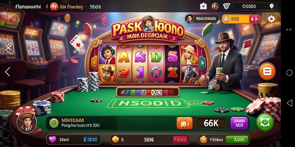 Screenshot permainan 66K menunjukkan suasana kasino yang mengasyikkan.