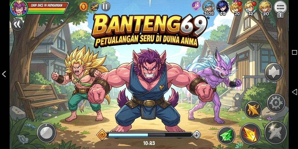 Tampilan gameplay seru dengan karakter anime yang menarik.