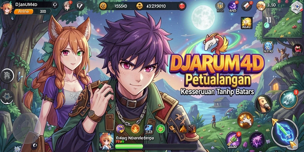 Screenshot gameplay DJARUM4D menampilkan aksi seru dengan karakter anime.