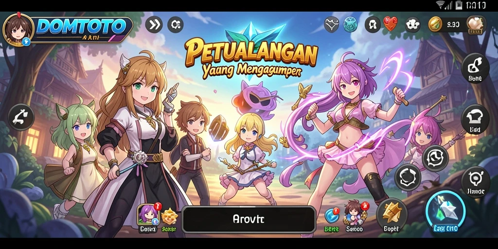 Tampilan gameplay menarik di DOMTOTO dengan karakter anime yang ikonik.