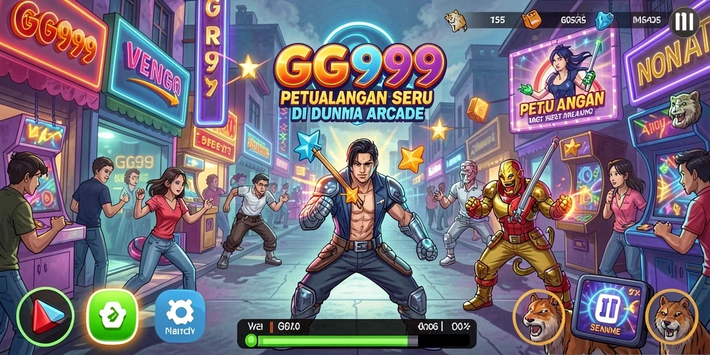 Screenshot utama GG999 menampilkan aksi seru dalam permainan Arcade.