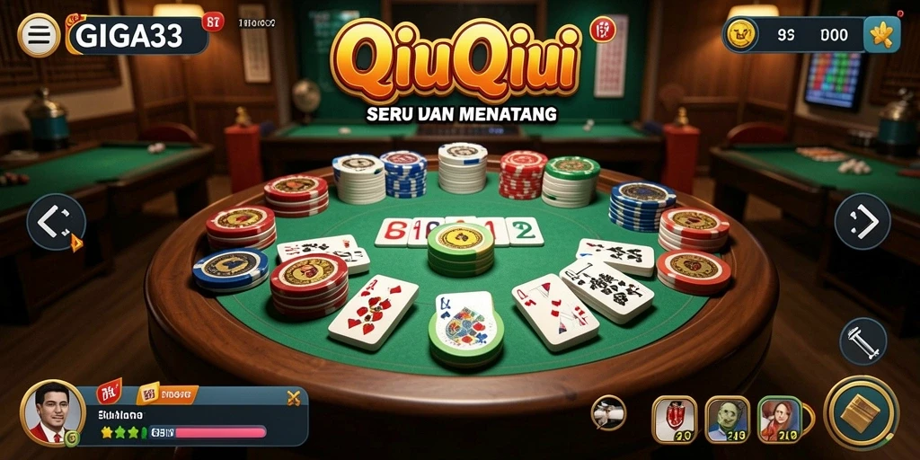 Tampilan gameplay seru dari GIGA33 saat bermain QiuQiu.