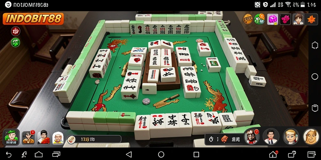 Gameplay seru dari INDOBIT88, menampilkan ubin Mahjong yang menarik.