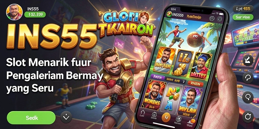 Tangkapan layar gameplay INS55 menampilkan keseruan bermain slot yang penuh warna.