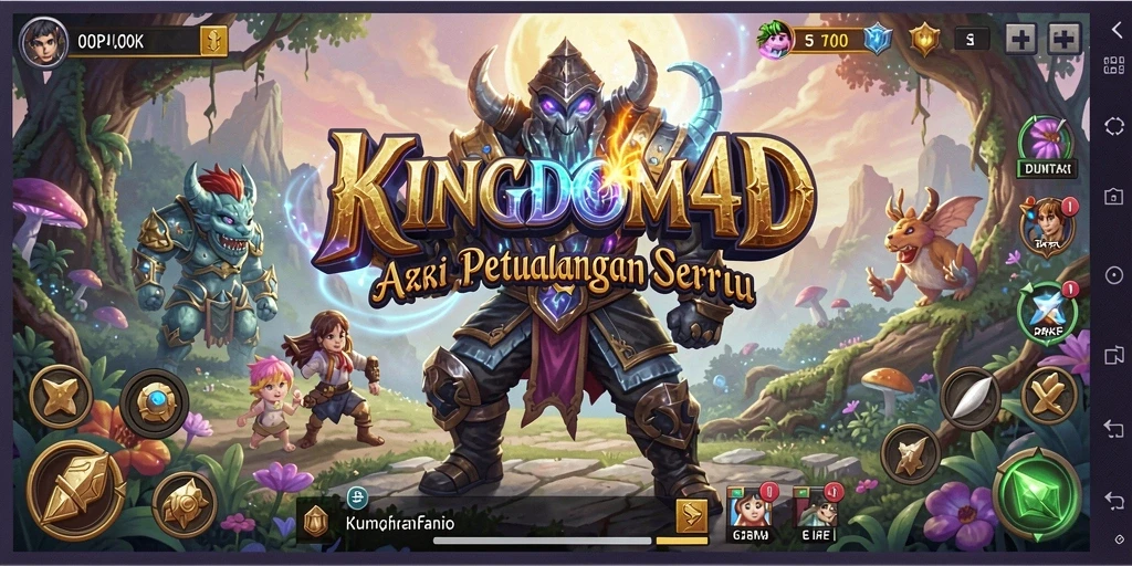 Screenshot permainan KINGDOM4D menampilkan aksi pertarungan yang mendebarkan.