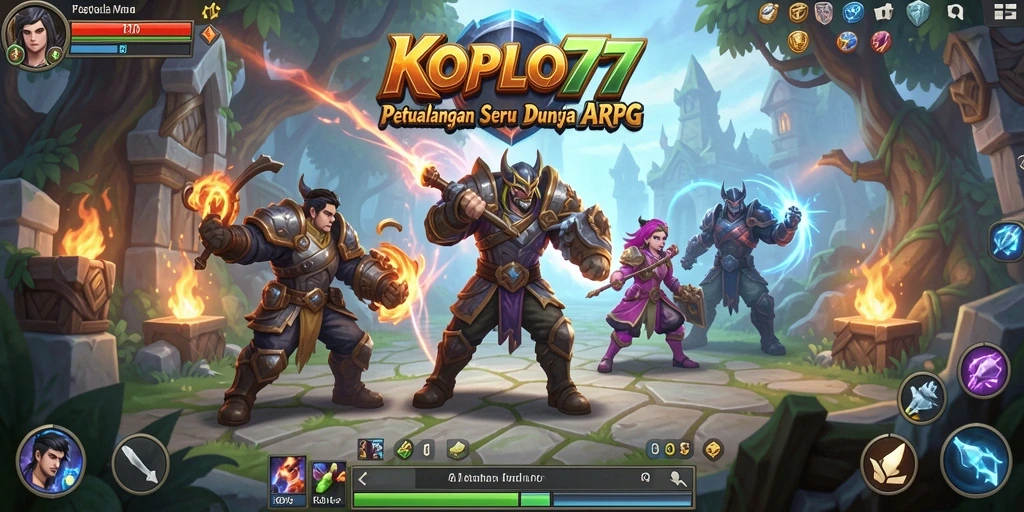 Screenshot gameplay KOPLO77 menampilkan aksi pertempuran yang mendebarkan.