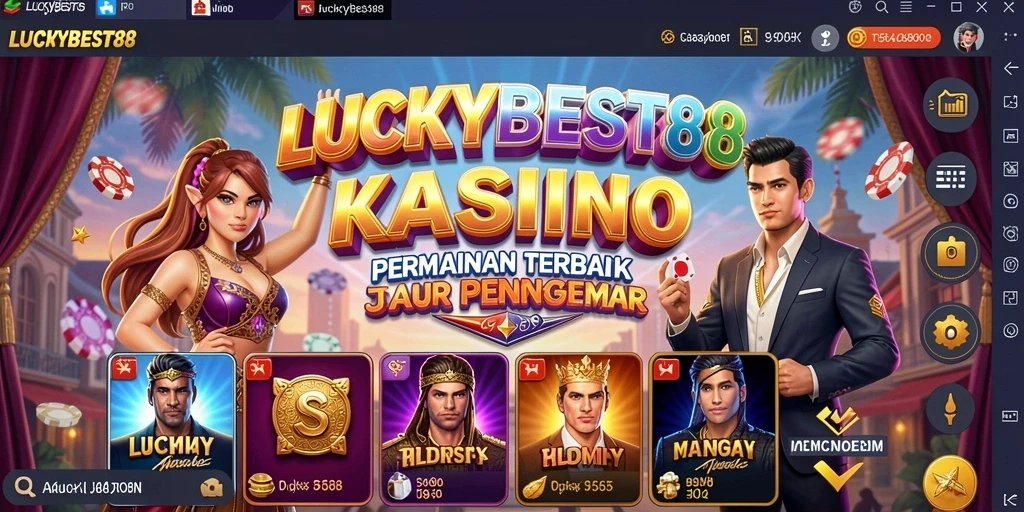 Tampilan gameplay seru di aplikasi LUCKYBEST88 dengan berbagai permainan kasino.