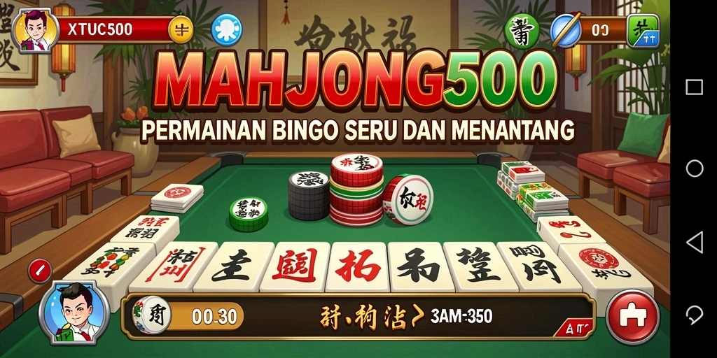 Tampilan gameplay seru dari MAHJONG500 yang mendebarkan.