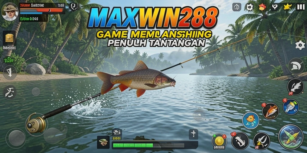 Tampilan screenshot <strong>MAXWIN288</strong> yang menunjukkan pemain sedang menangkap ikan.