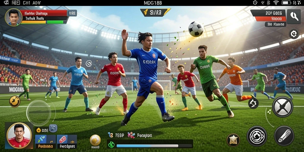 Screenshot gameplay MDG188 dengan suasana olahraga yang mendebarkan.