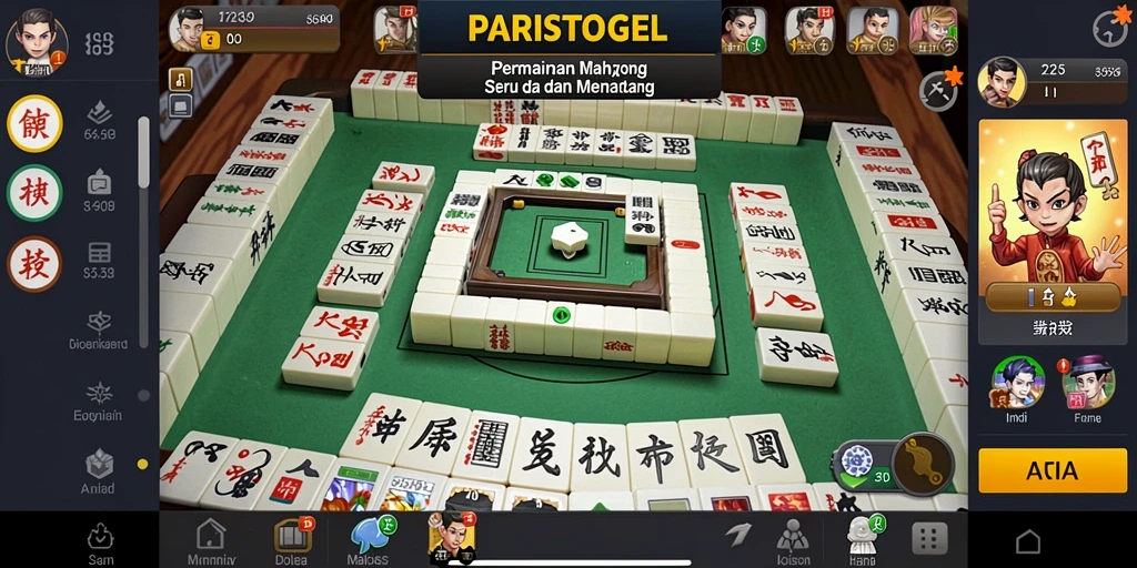 Tampilan menarik dari gameplay PARISTOGEL dengan grafis Mahjong yang menawan.