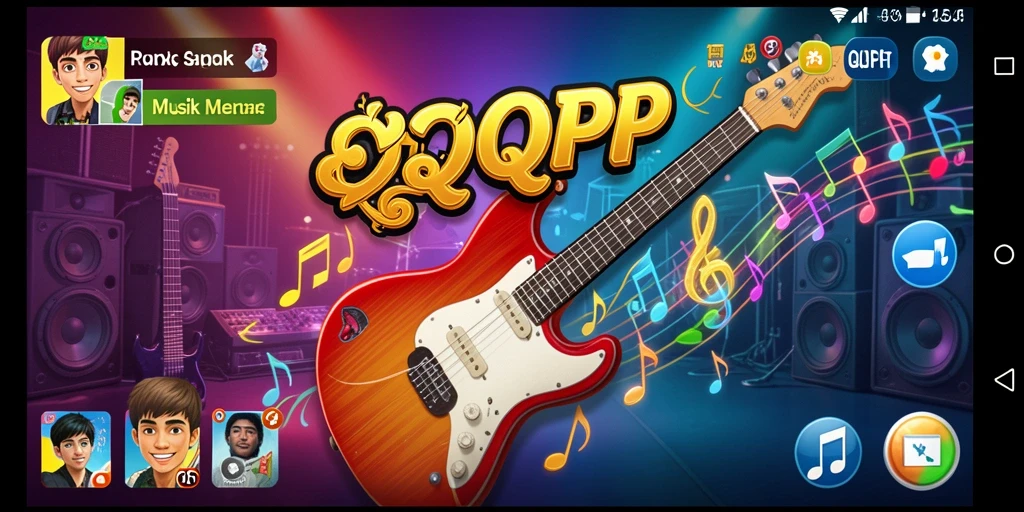 Tampilan gameplay QQRP yang menampilkan pemain menikmati musik.