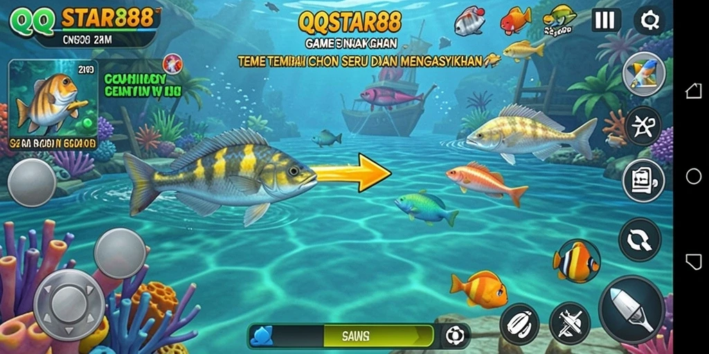 Tampilan gameplay <strong>QQSTAR88</strong> yang menarik dan penuh aksi Tembak Ikan.