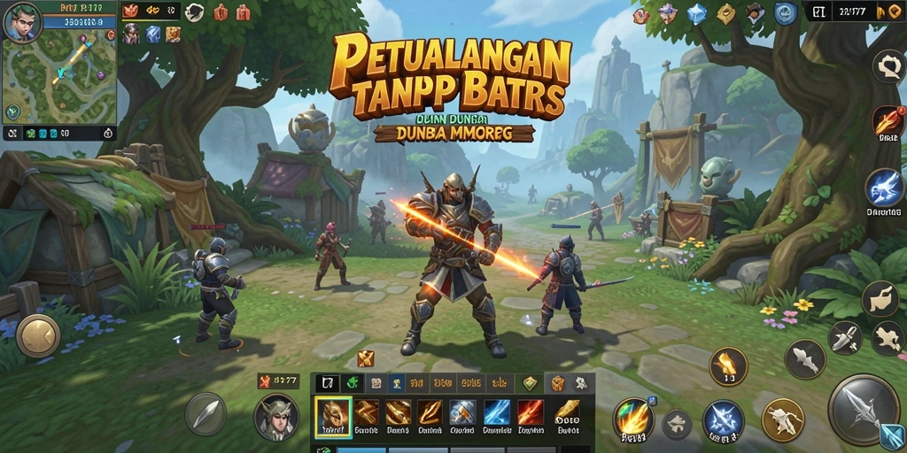 Tampilkan karakter yang beraksi dalam petualangan MMORPG