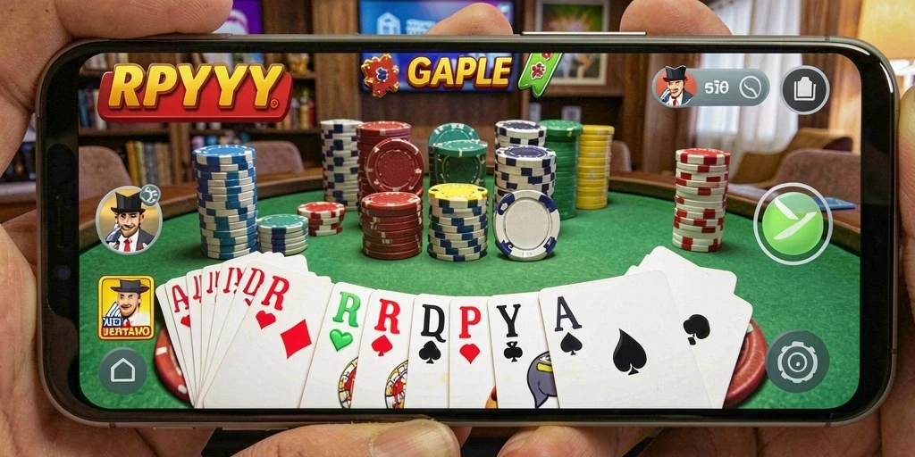Tampilan gameplay Gaple RPYYY yang dinamis dan menyenangkan.