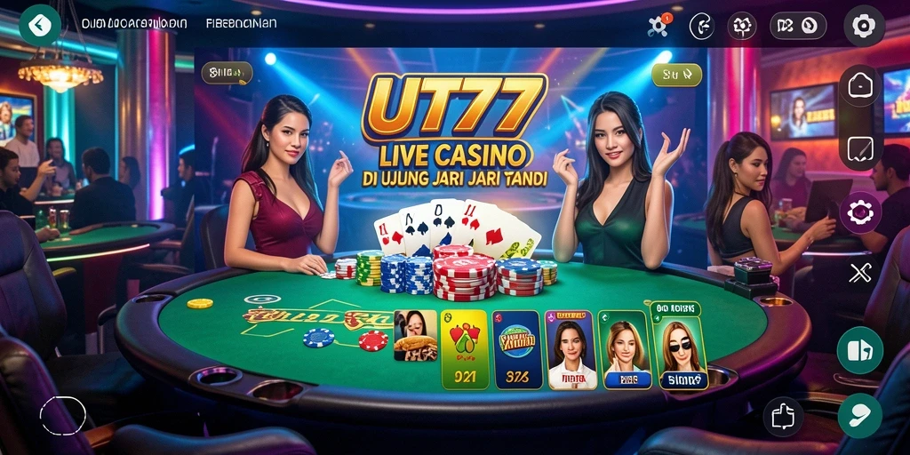Screenshot UT77 menunjukkan pengalaman menarik dari permainan Live Casino yang dinamis.