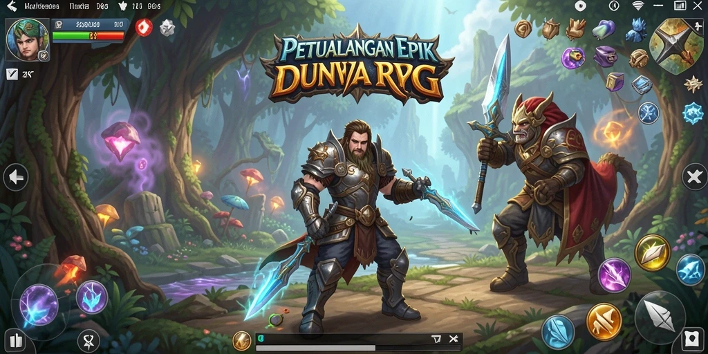 Tangkapan layar gameplay ZK7 menampilkan pertarungan epik di dunia RPG.